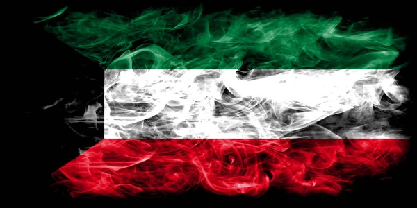 Kuwait Rök Flagga Svart Bakgrund — Stockfoto