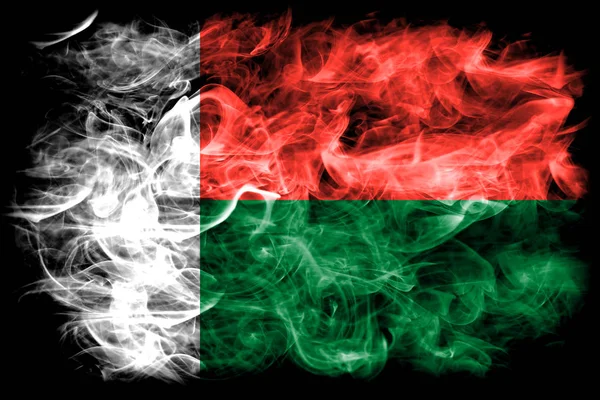 Bandera Humo Madagascar Sobre Fondo Negro — Foto de Stock