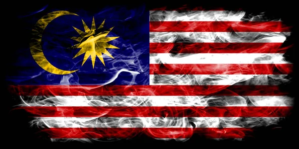 Malaysia Smoke Flag Black Background — Stock Photo, Image