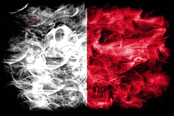 Malta Smoke Flag Auf Schwarzem Hintergrund — Stockfoto