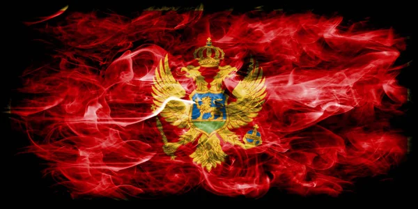 Montenegro Rauchfahne Auf Schwarzem Hintergrund — Stockfoto