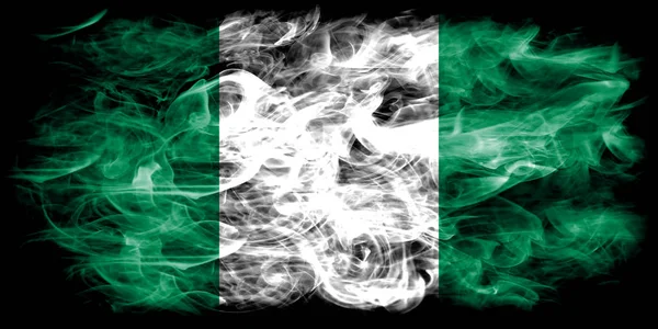 Nigeria Smoke Flag Black Background — Stock Photo, Image