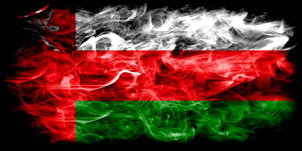 Прапор Оману Диму Чорному Тлі — стокове фото