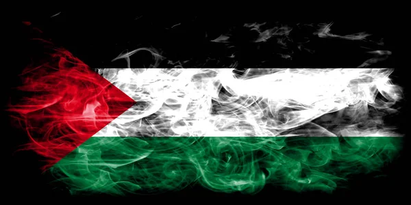 Vlajka Palestiny Kouře Černém Pozadí — Stock fotografie