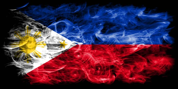 Bendera Asap Filipina Pada Latar Belakang Hitam — Stok Foto