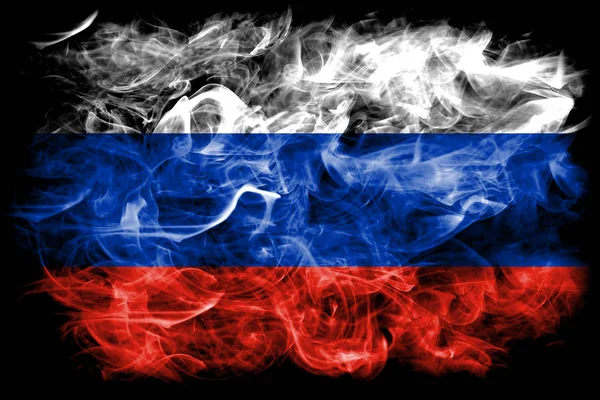 Russia Smoke Flag Black Background — Stock Photo, Image