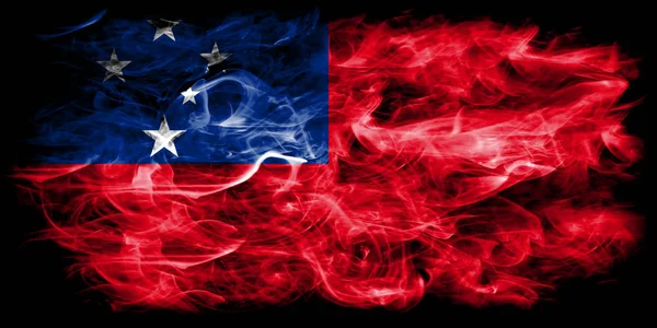 Samoa Smoke Flag Black Background — Stock Photo, Image