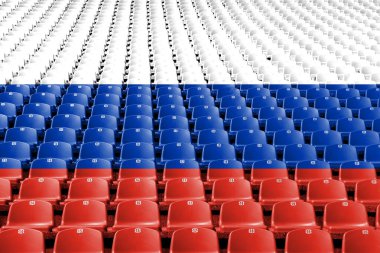 Rusya bayrağı stadyum koltukları