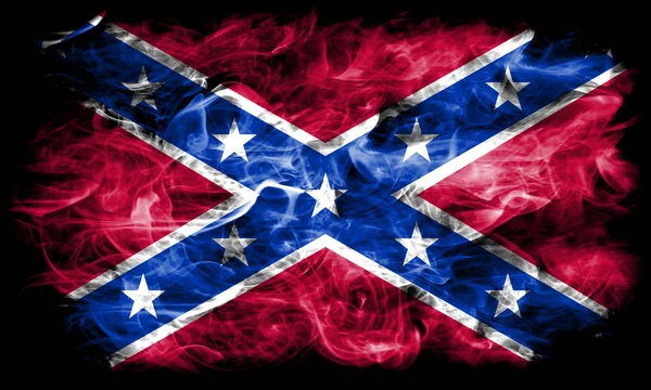 Konföderiertenflagge Navy Jack Rauchfahne — Stockfoto