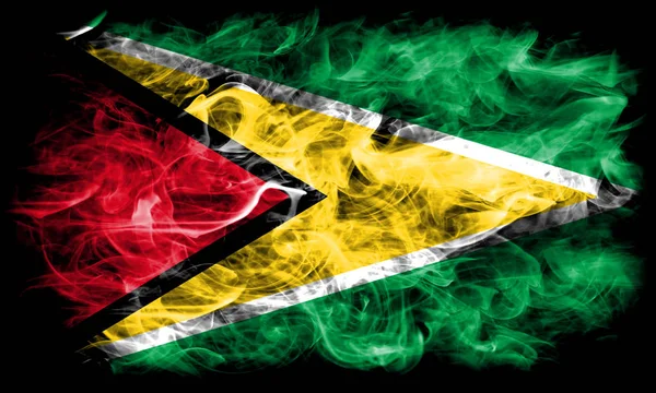 Гайанский Дымовой Флаг Черном Фоне — стоковое фото
