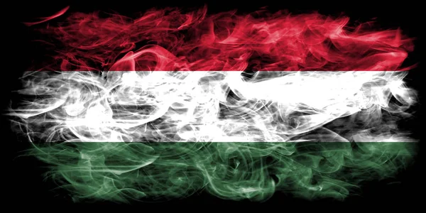 匈牙利在黑色背景上吸烟旗 — 图库照片