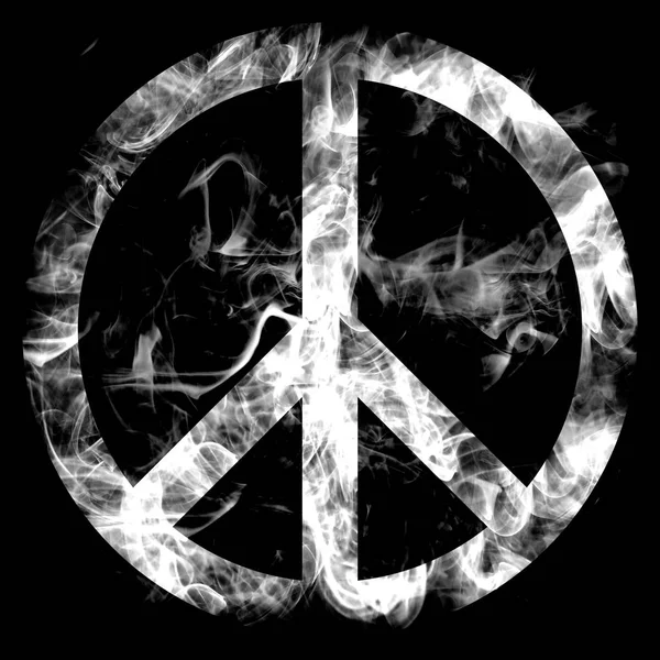 Знак Мира Флаг Дыма — стоковое фото