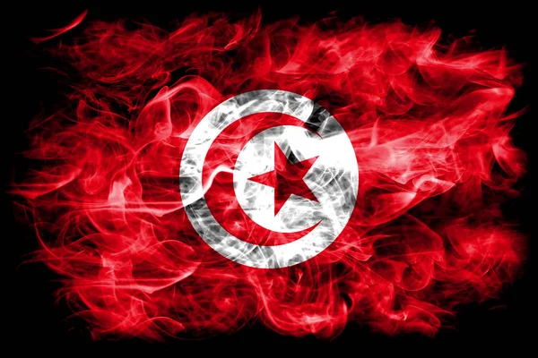 Tunisia smoke flag on a black background