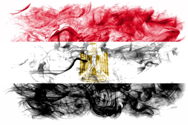 Σημαία Αίγυπτος Καπνού Λευκό Φόντο — Φωτογραφία Αρχείου