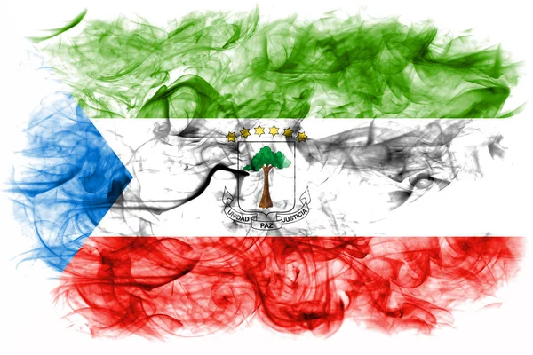 Rovníková Guinea Kouřová Vlajka — Stock fotografie