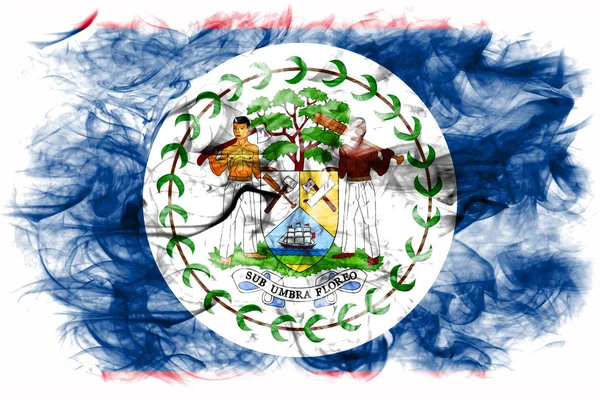 Belize Rök Flagga Vit Bakgrund — Stockfoto