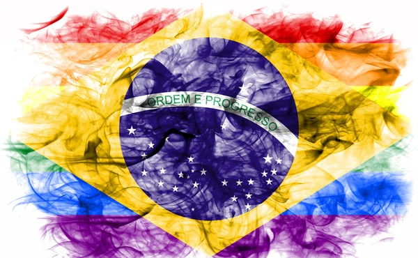Brezilya Eşcinsel Duman Bayrak Brezilya Bayrağı — Stok fotoğraf