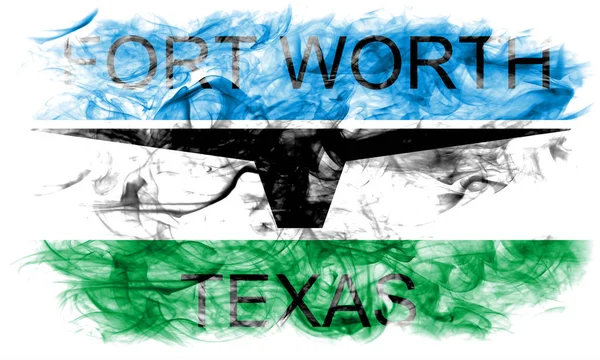 Fort Worth Stad Rök Flagga Texas State Usa — Stockfoto