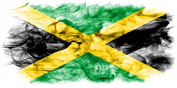 Jamaika duman bayrak beyaz bir arka plan üzerinde 