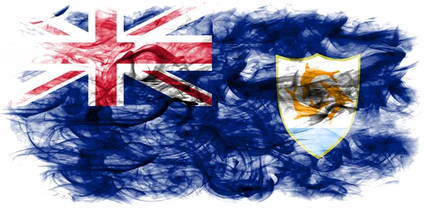 Bandera Humo Anguila Territorios Británicos Ultramar Bandera Territorio Dependiente Gran — Foto de Stock