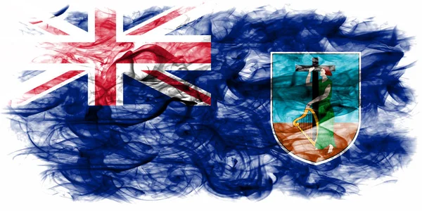 Montserrat Bandiera Fumogena Territori Oltremare Britannici Bandiera Del Territorio Dipendente — Foto Stock