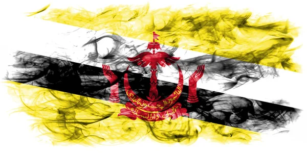 Бруней Дым Флаг Белом Фоне — стоковое фото