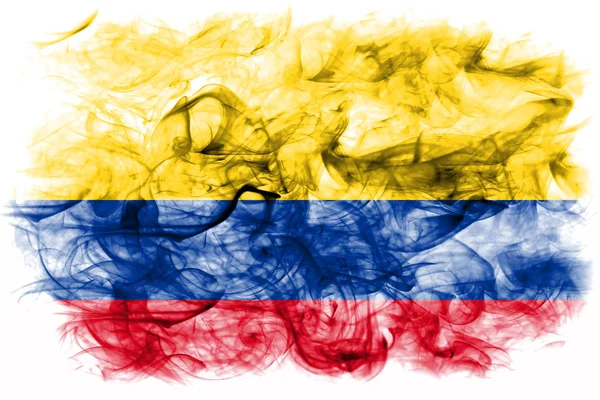 Κολομβία Καπνού Σημαία Λευκό Φόντο — Φωτογραφία Αρχείου