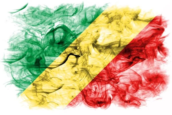 Kongo Rök Flagga Vit Bakgrund — Stockfoto
