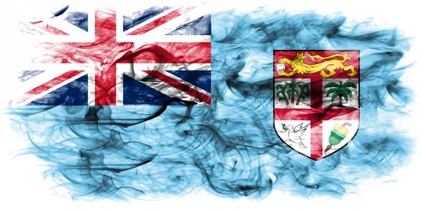 Flaga Fidżi Dymu Białym Tle — Zdjęcie stockowe