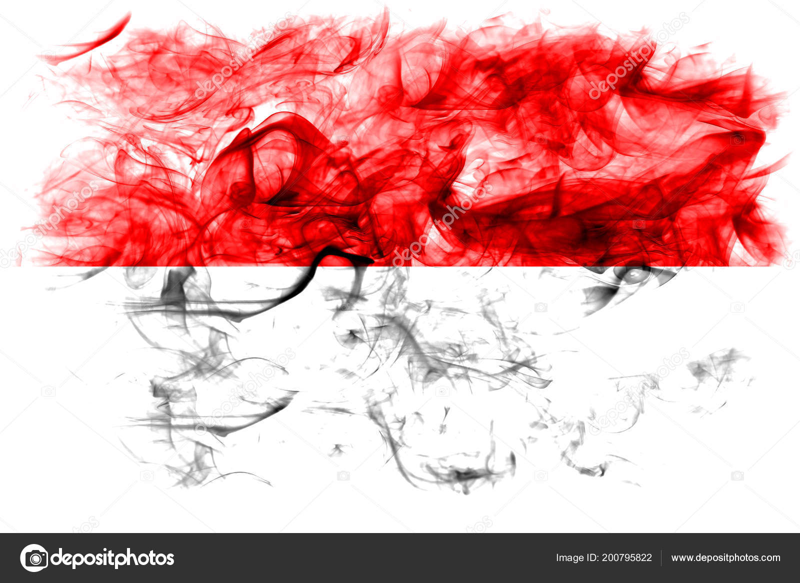 Indonesia Smoke Flag White Background ⬇ Stock Photo, Image By © Vladem #200795822