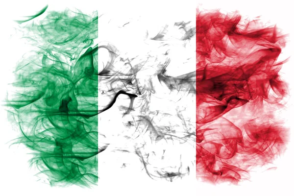Καπνός Ιταλία Σημαία Λευκό Φόντο — Φωτογραφία Αρχείου