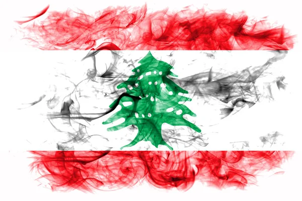 Lebanon Smoke Flag White Background — Stock Photo, Image