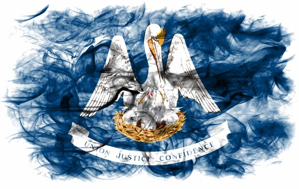Bandeira Fumaça Estado Louisiana Estados Unidos América — Fotografia de Stock