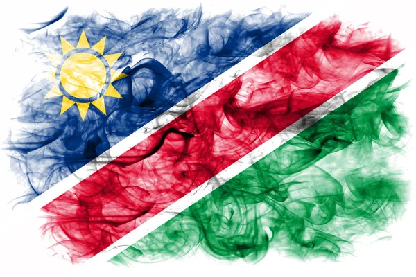 Namibia Bandiera Fumo Uno Sfondo Bianco — Foto Stock