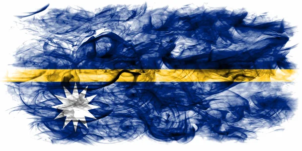 Vlajka Nauru Kouře Bílém Pozadí — Stock fotografie