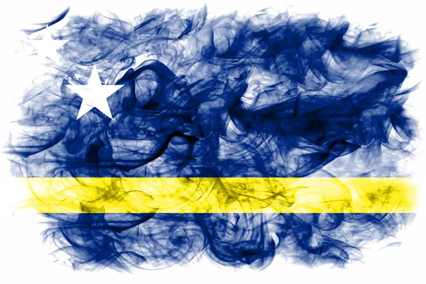 Bandeira Fumaça Curaçao Bandeira Território Dependente Dos Países Baixos — Fotografia de Stock