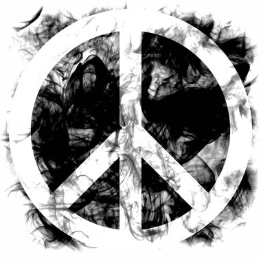 Barış işareti duman bayrak