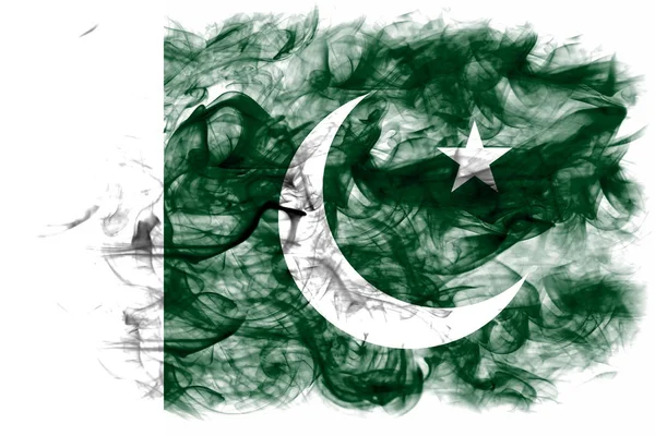 Pakistan Rauchfahne Auf Weißem Hintergrund — Stockfoto