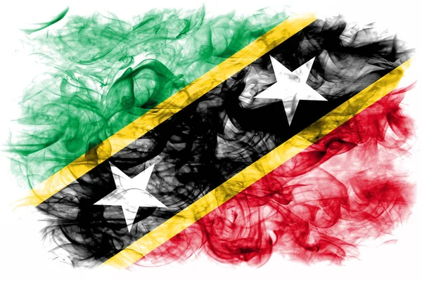Saint Kitts Nevis Smoke Flag — Stock Photo, Image