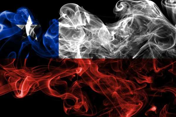 Chile Smoke Flag Black Background — Stock Photo, Image