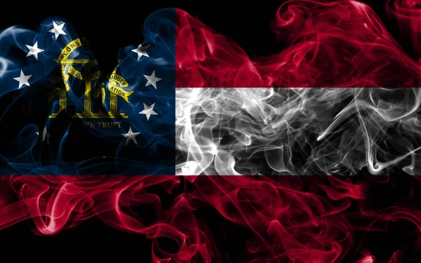 Georgia State Smoke Flag Stany Zjednoczone Ameryki — Zdjęcie stockowe