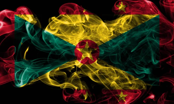 Grenada Füst Zászló Egy Fekete Háttér — Stock Fotó