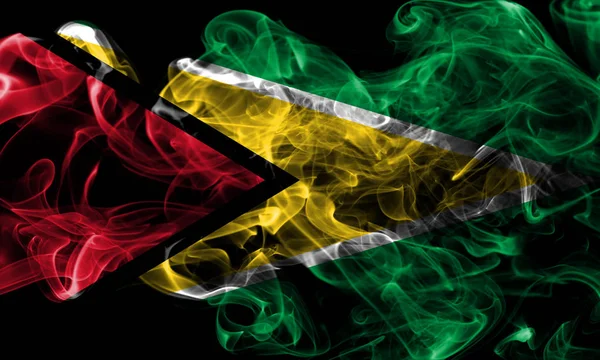 Guyana Rauchfahne Auf Schwarzem Hintergrund — Stockfoto