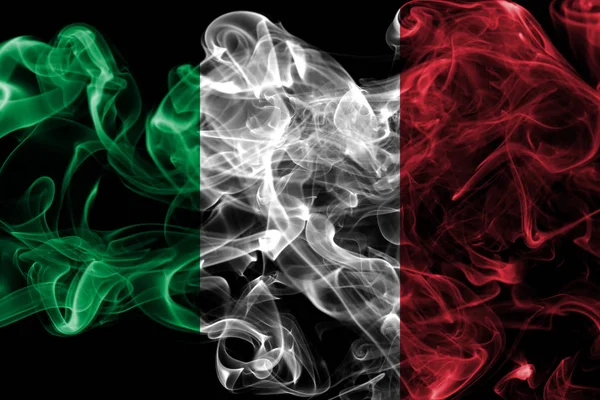 Bandera Humo Italia Sobre Fondo Negro — Foto de Stock