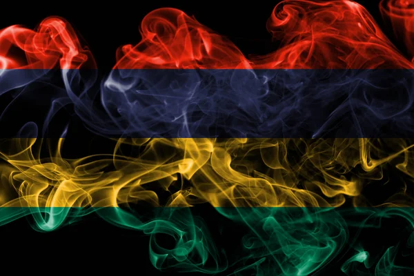 Mauritius Smoke Flag Black Background — Stock Photo, Image