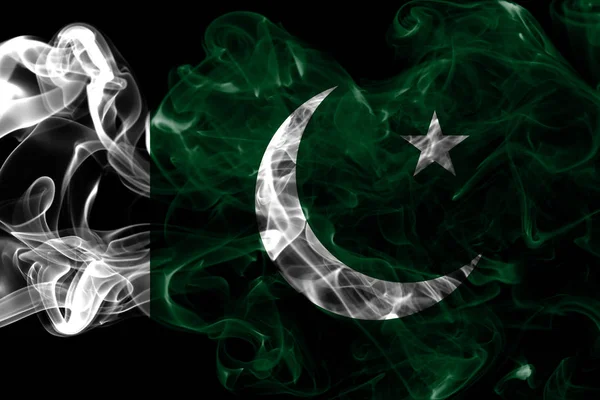 Pakistan Rauchfahne Auf Schwarzem Hintergrund — Stockfoto