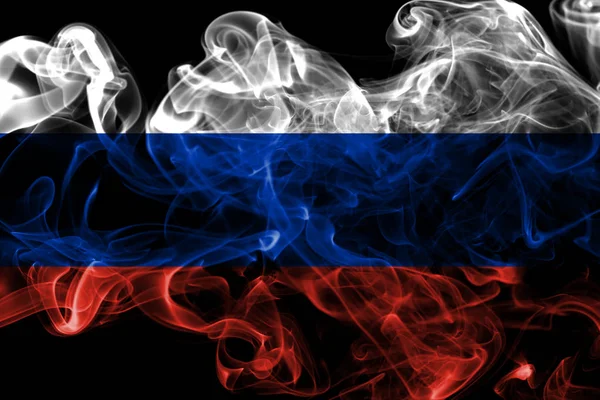 Rusia Bandera Humo Sobre Fondo Negro — Foto de Stock