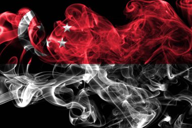 Singapur duman bayrağı siyah zemin
