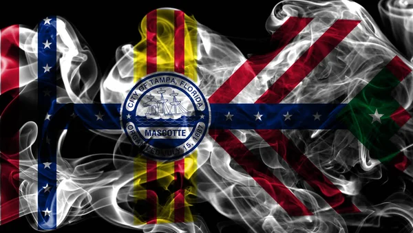 Tampa City Smoke Flag Florida State Соединенные Штаты Америки — стоковое фото