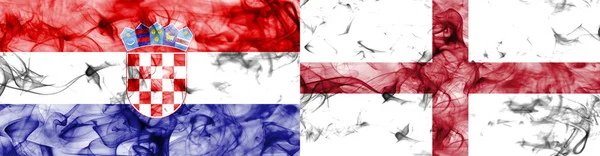 Kroatien England Rök Flagga — Stockfoto